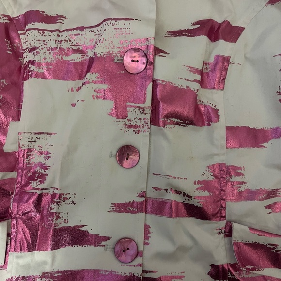 Brand new with tags white & pink foil detailed jacket XS/S - Picture 3 of 3